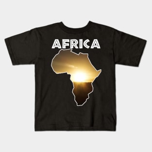 African Wildlife Continent Giraffe Sunset Kids T-Shirt